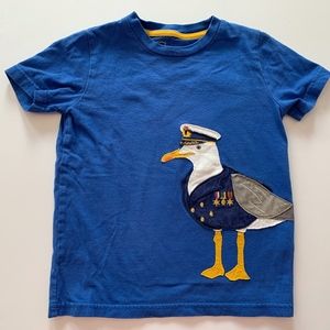 Mini Boden Size 4-5 Blue Naval Seagull Appy Tee